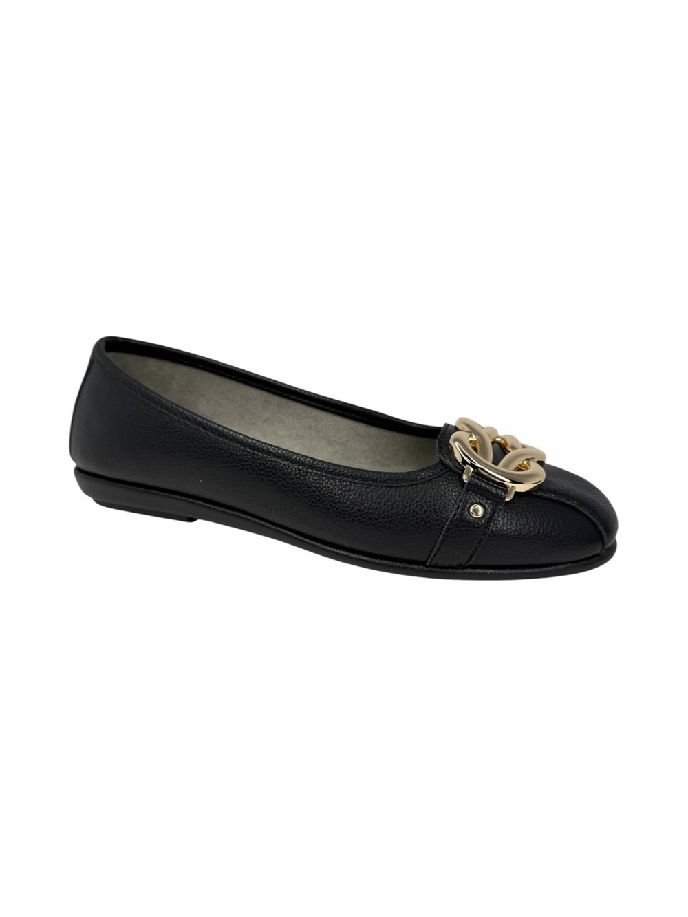 Aerosoles Women's Big Bet Ballet Flats Black Faux Leather Size 6.5M